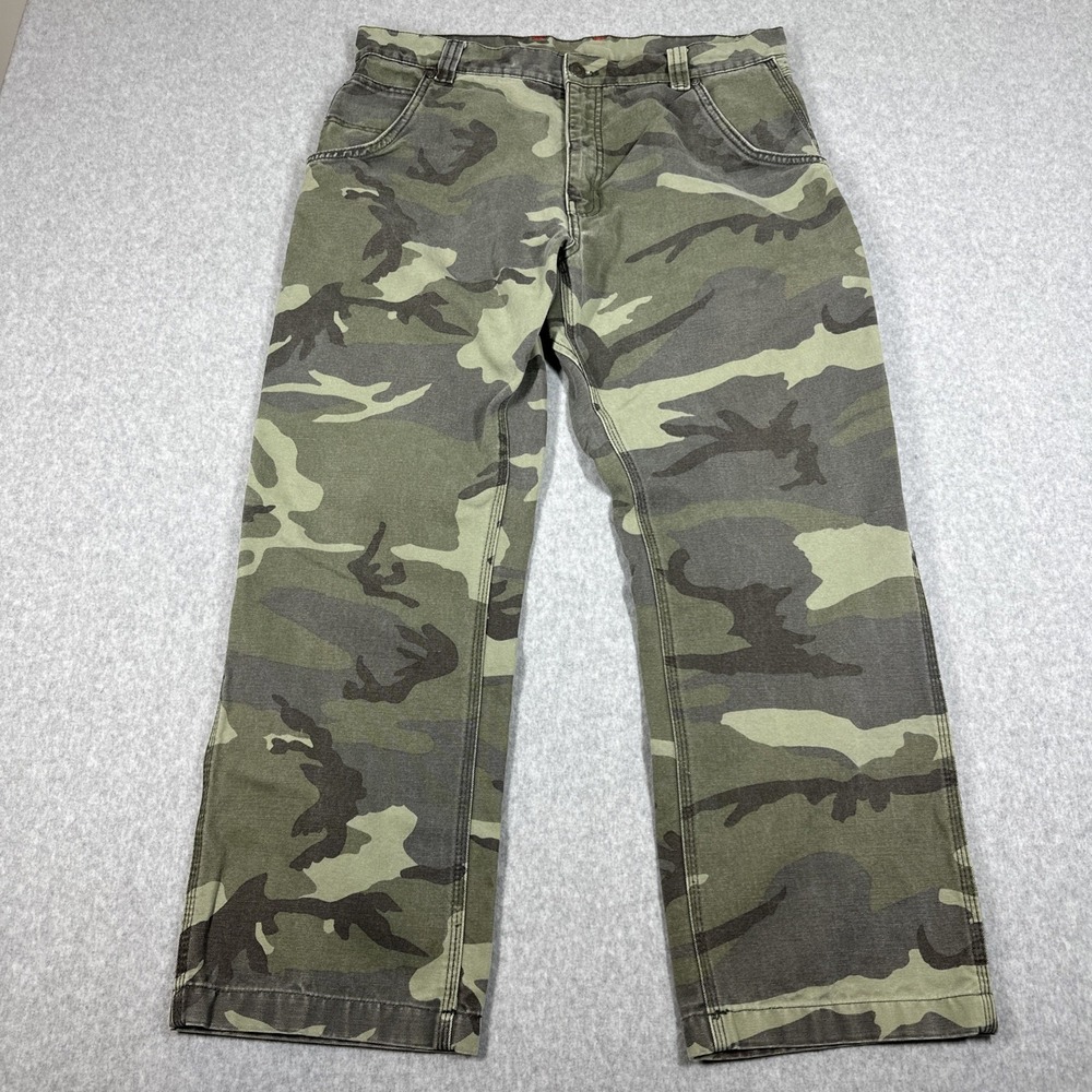 Craftsman Men's Camo Canvas Carpenter Work Pants Size 36x30 Loose Baggy Skater